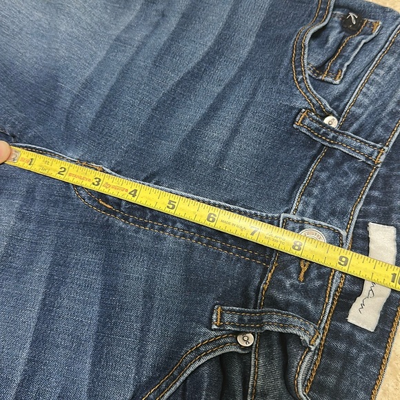 KanCan Deep Indigo Cut Off Denim Bermuda Shorts, Sz 7 - Picture 7 of 8